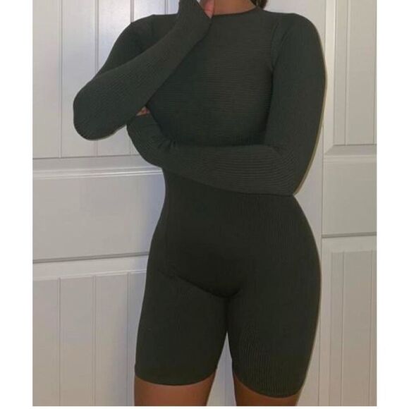 NWT Naked Wardrobe All Body Long Sleeve Short Playsuit Romper One Piece Small - Picture 1 of 12